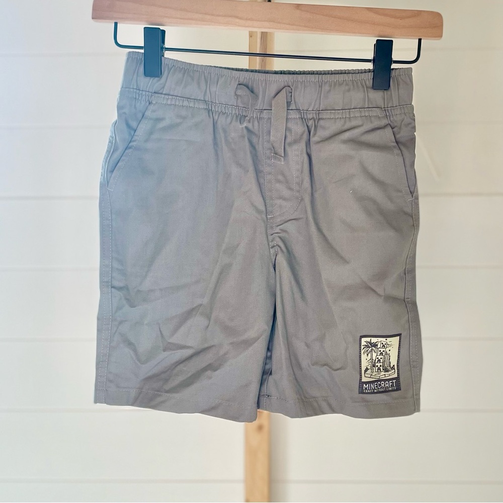 Boys Minecraft Gray‎ Woven Shorts